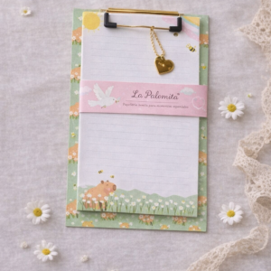Prancheta Estampada A5 + 30 Folhas Decoradas – Capivara